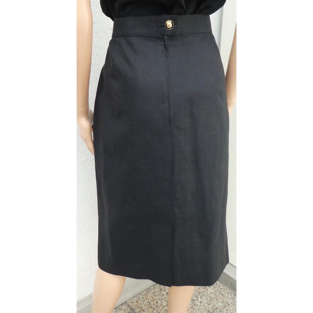 Louis Feraud Black Midi Skirt Women US 12 UK 16 Made in Germany
